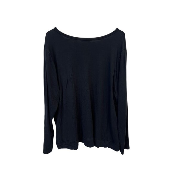 AnyBody Brushed French Terry V Neck Pullover Size XL Long Sleeve Tee Essentials - Picture 3 of 8